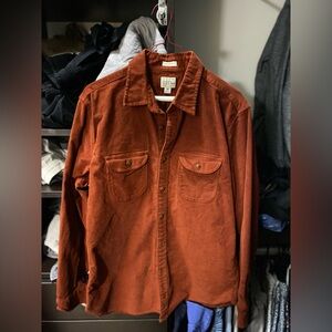 J.Crew Orange Classic Fit Corduroy Work Shirt